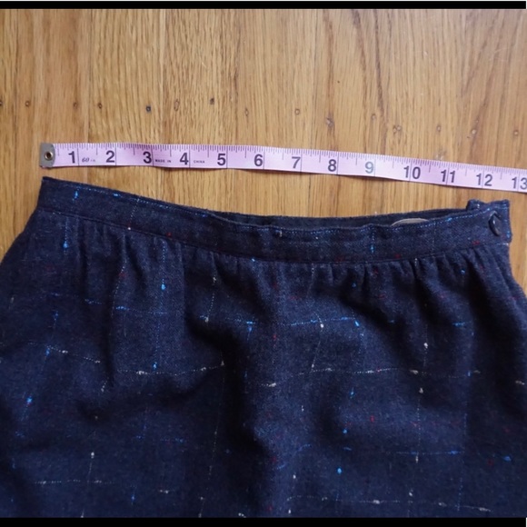 Navy Tahari Pencil Skirt Windowpane Knit Pattern - Picture 3 of 6